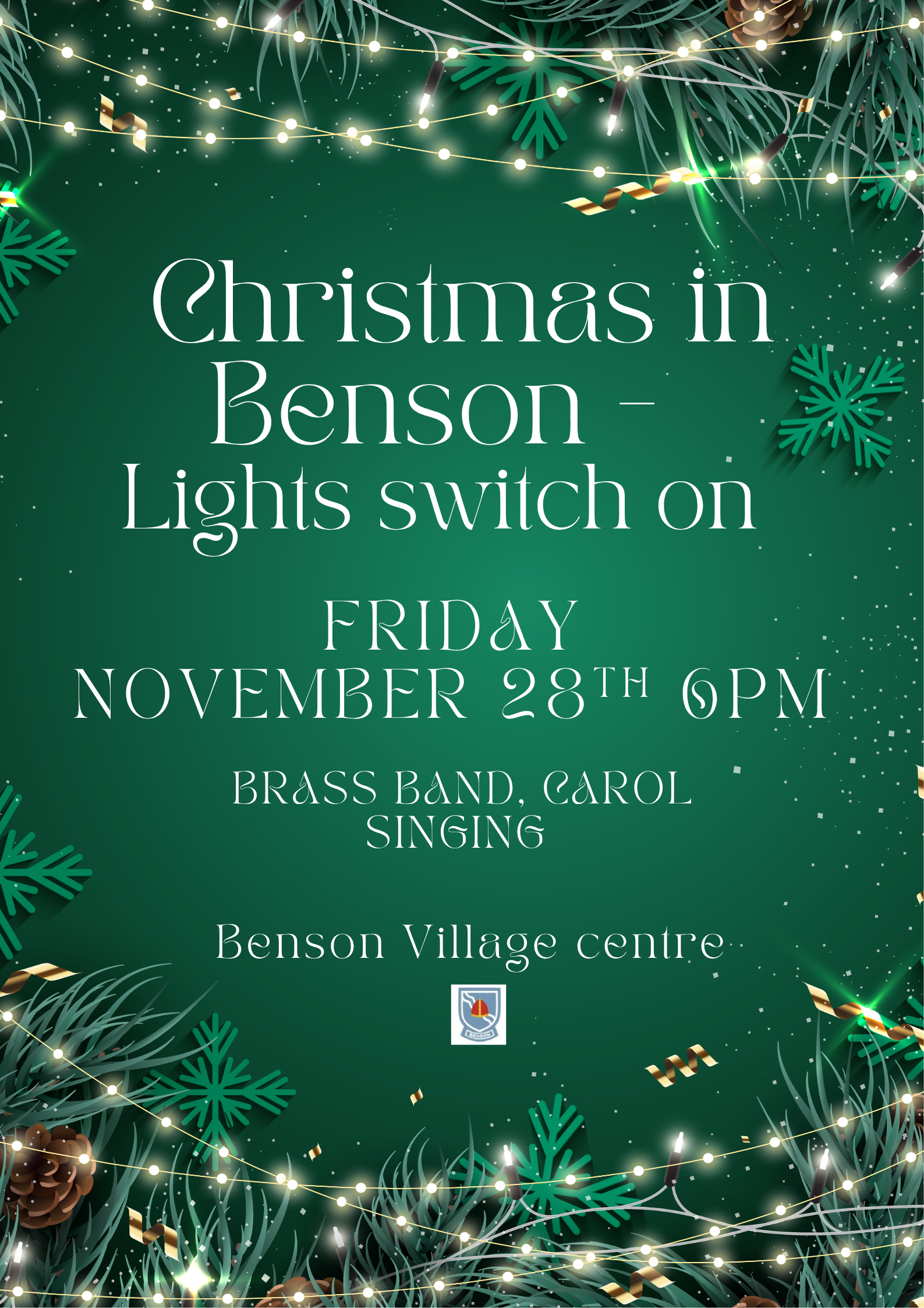 Benson Village Christmas Light swich on (2)