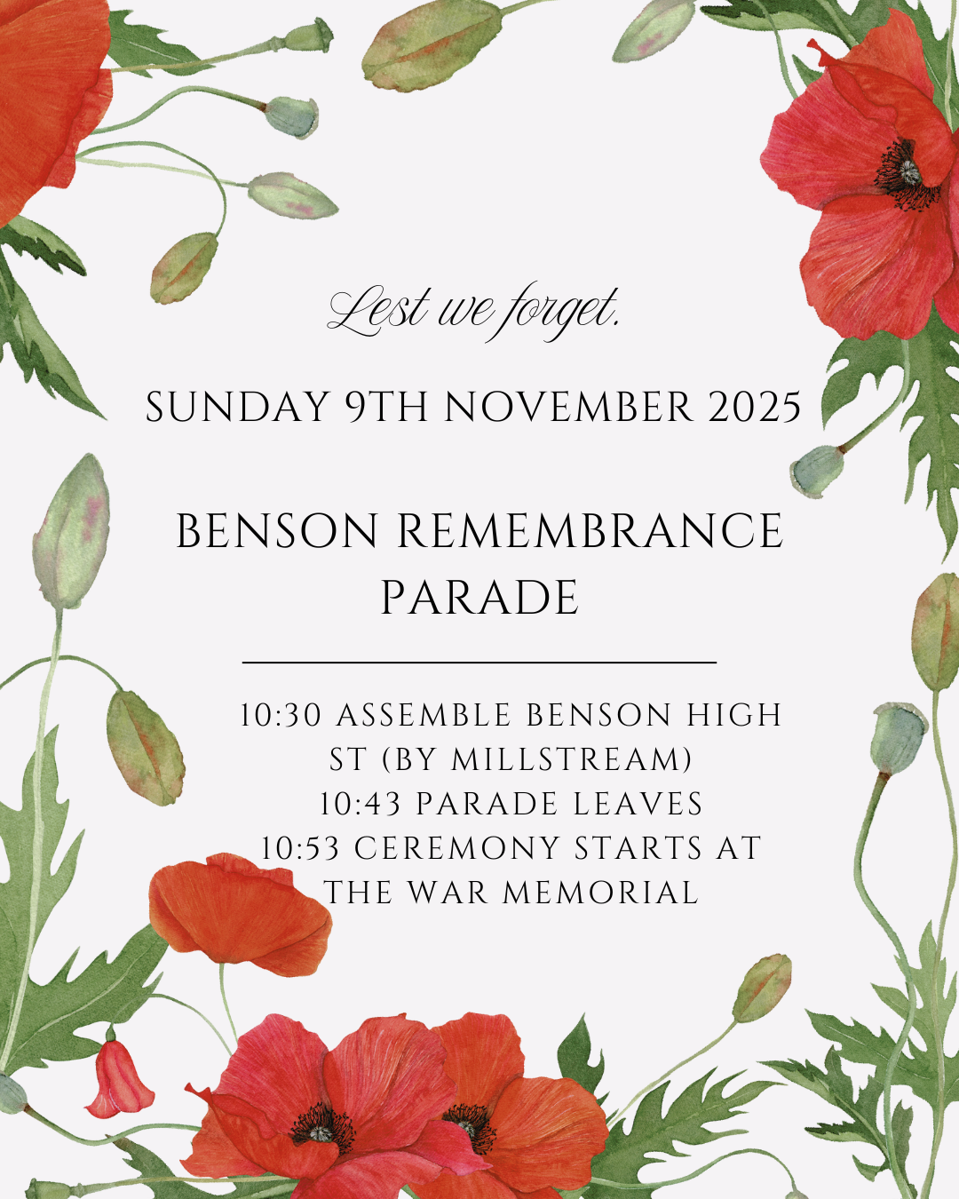 Red Green Elegant Floral Remembrance Day Business Instagram Post